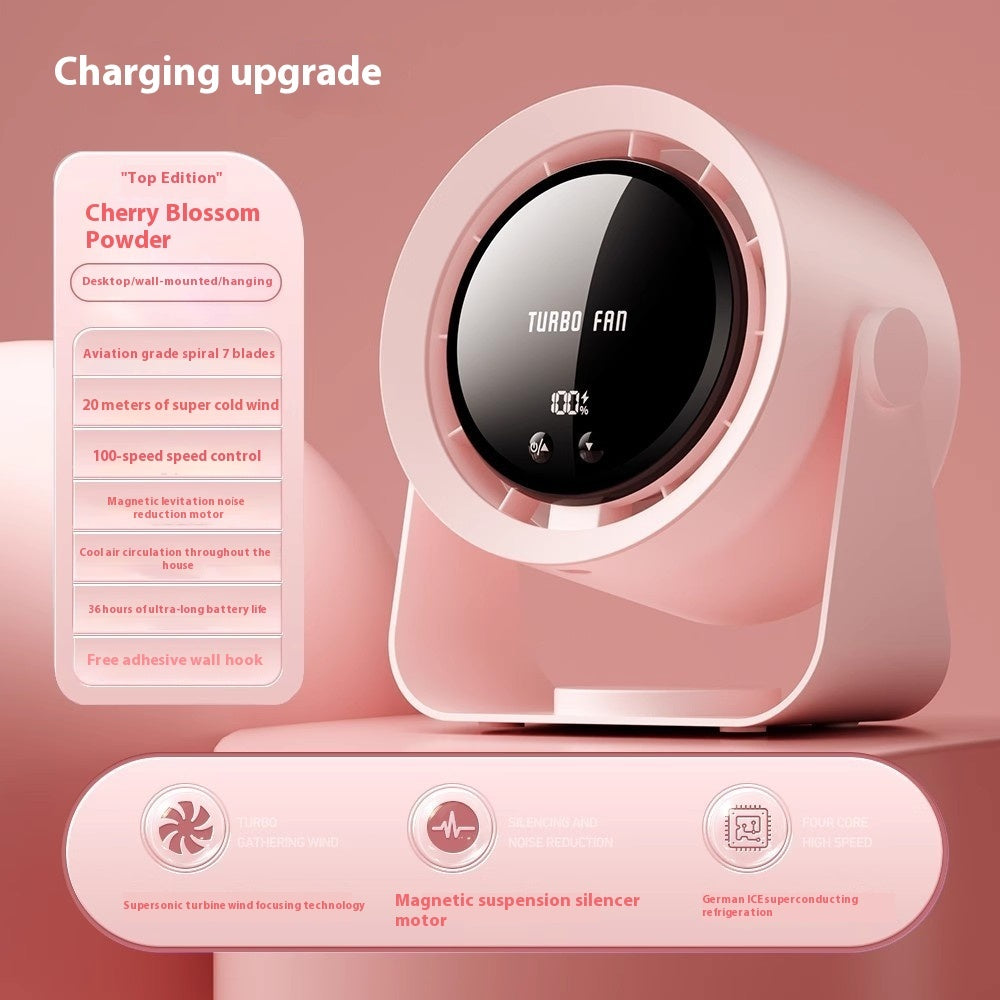 Shaking Head Desktop Small Fan Mute Office Desk Usb Charging by DERILUJA LLC