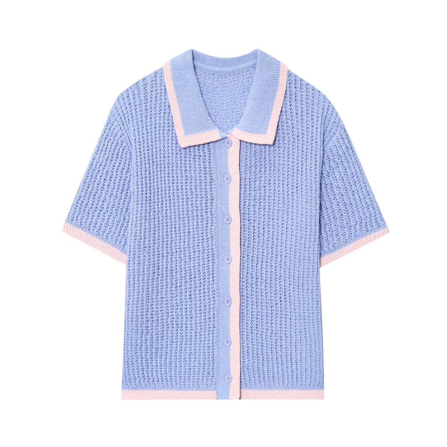 Knitted polo shirt jacket+shorts set by eprolo