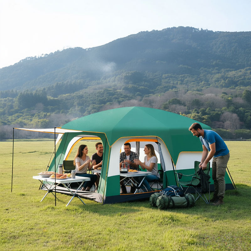 3-12 Person Double Layer 2-Bedroom Family Tunnel Camping Tent Waterproof Windproof UV Resistant for Outdoor Hiking & Camping by eprolo