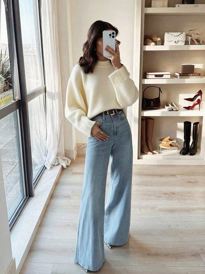 Korean-style Soft And Cozy Autumn Winter New-arrival Relaxed-fit Womens Knit Sweater by DERILUJA LLC
