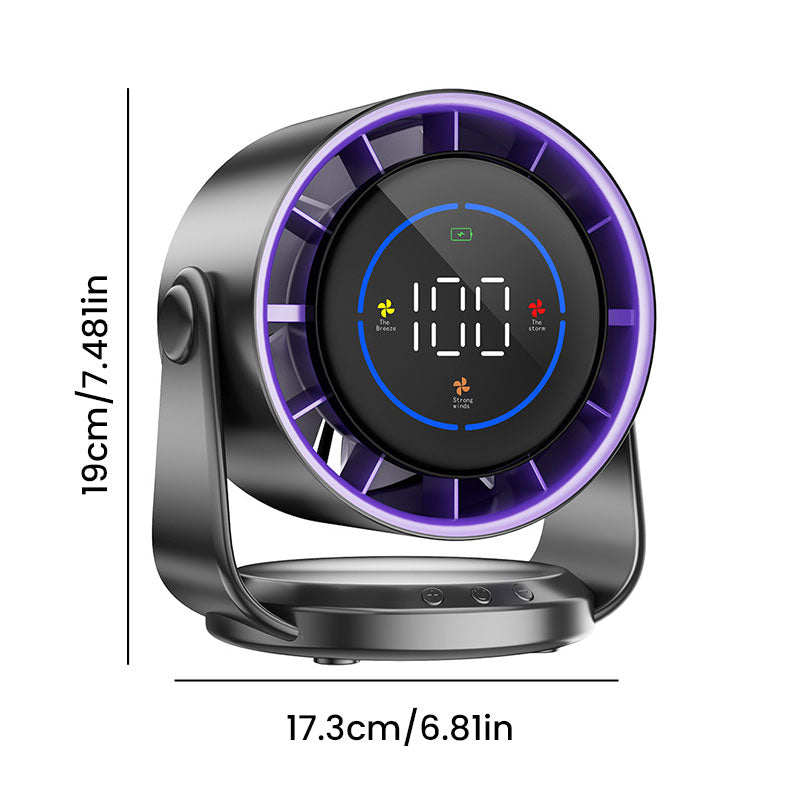 2025 New 100-Speed High - Speed Circulating Fan for Home. 6 - Inch Charging Digital Display, Turbo Desktop Electric Fan by eprolo