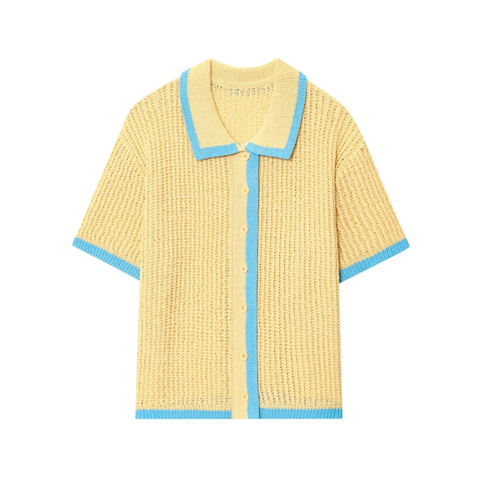 Knitted polo shirt jacket+shorts set