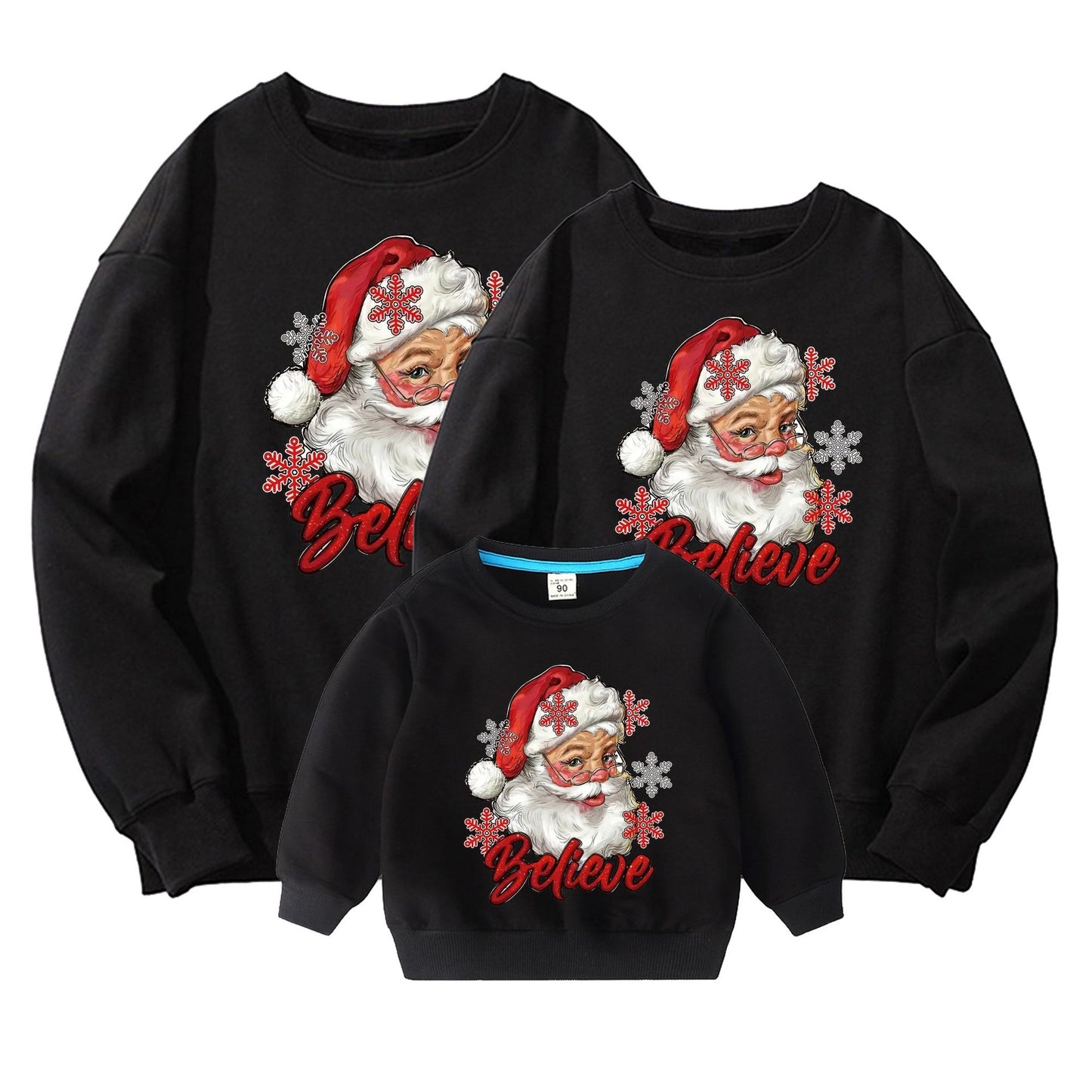 Parent-child Hoodie Pure Cotton T-shirt American Style New Year Christmas by eprolo
