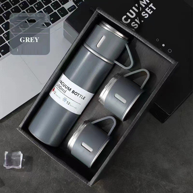 A cup of three-lid thermos cup portable fashion gift box set stainless steel cup by eprolo