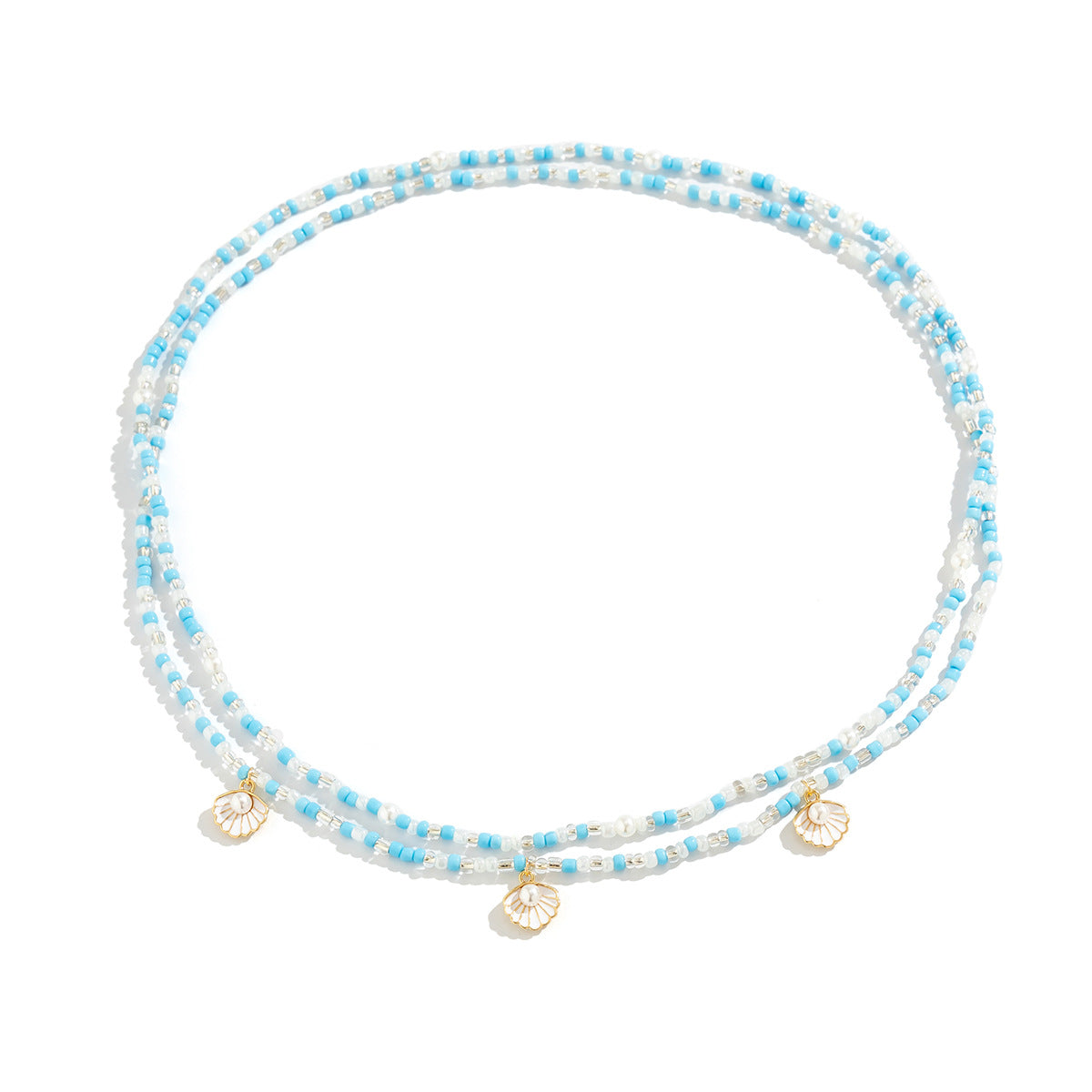 Beach Pearl Fan Shell Rice Bead Waist Chain Waist Chain Sexy Bead Body Chain by eprolo