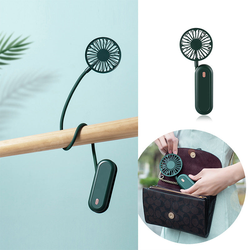 New Hanging Neck Fan Creative USB Small Fan Office Portable 360-Degree Foldable Outdoor Handheld Fan by eprolo