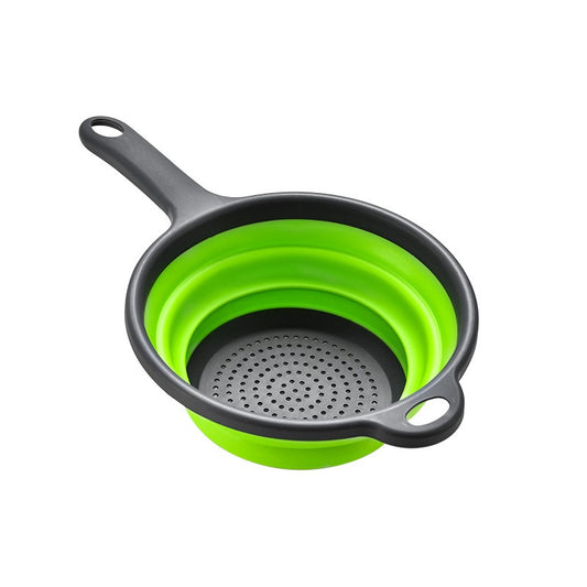 Long handle PP+TPR folding drainage basket retractable water filter basket fruit and vegetable water filter tray by eprolo