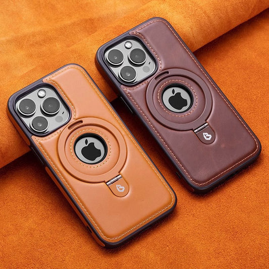 Suitable for Apple 16Promax phone case leather magnetic bracket iPhone 15 anti drop protective case by eprolo