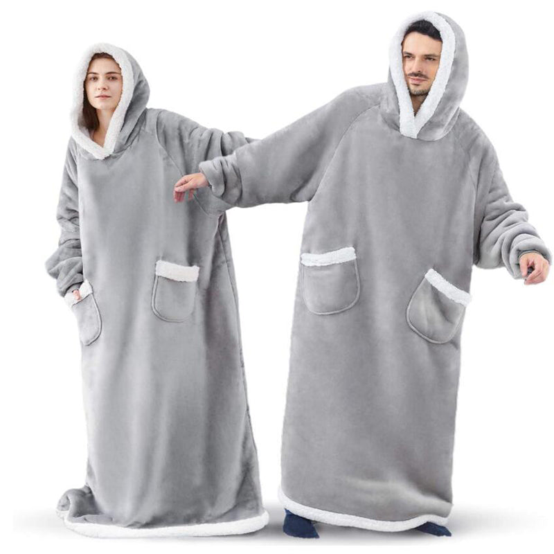 Winter TV Hoodie Blanket Winter Warm Home Clothes Women Men Oversized Pullover With Pockets by DERILUJA LLC