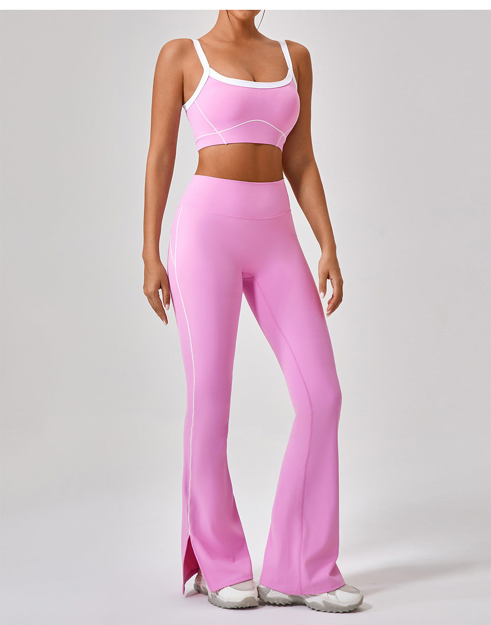Outdoor Sports Yoga Suits Women's Spaghetti Strap Contrast Color Fitness Set Outfits by My Store