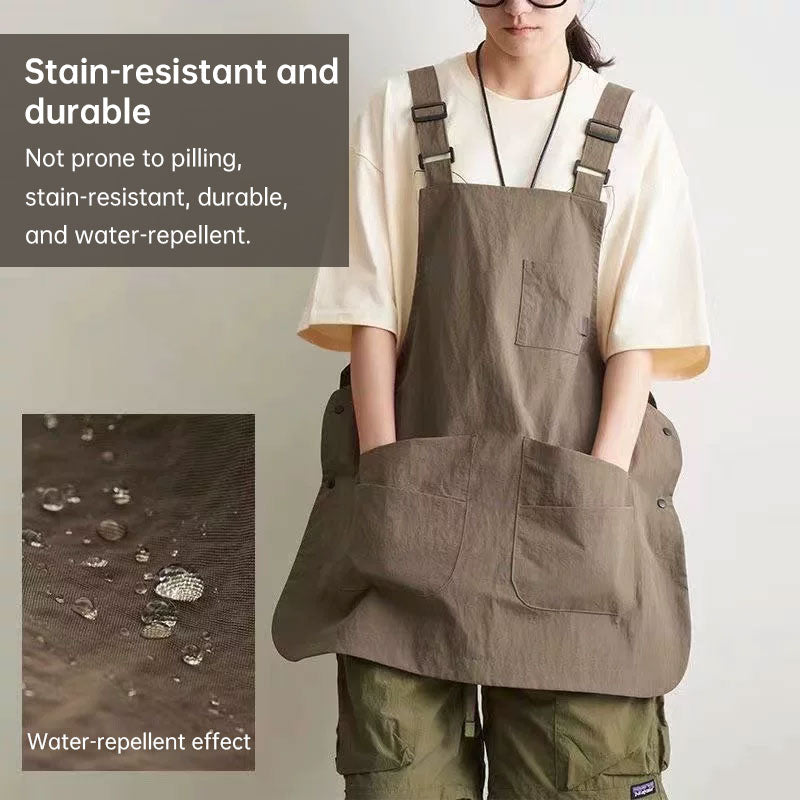 Double-Sided Waterproof Kitchen Apron – Adjustable Unisex Chef Apron, Pure Color Household Cooking Workwear by eprolo