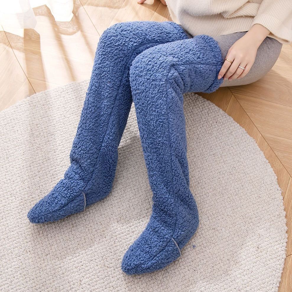 Over Knee High Fuzzy Long Socks Winter Warm Cold Leg Knee Joint Cold-proof Stockings Home Floor Sleeping Socks by My Store