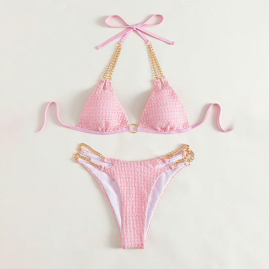 Sexy Chain Halter Two-Piece Swimsuit Women's Beach Bikini Hot by eprolo