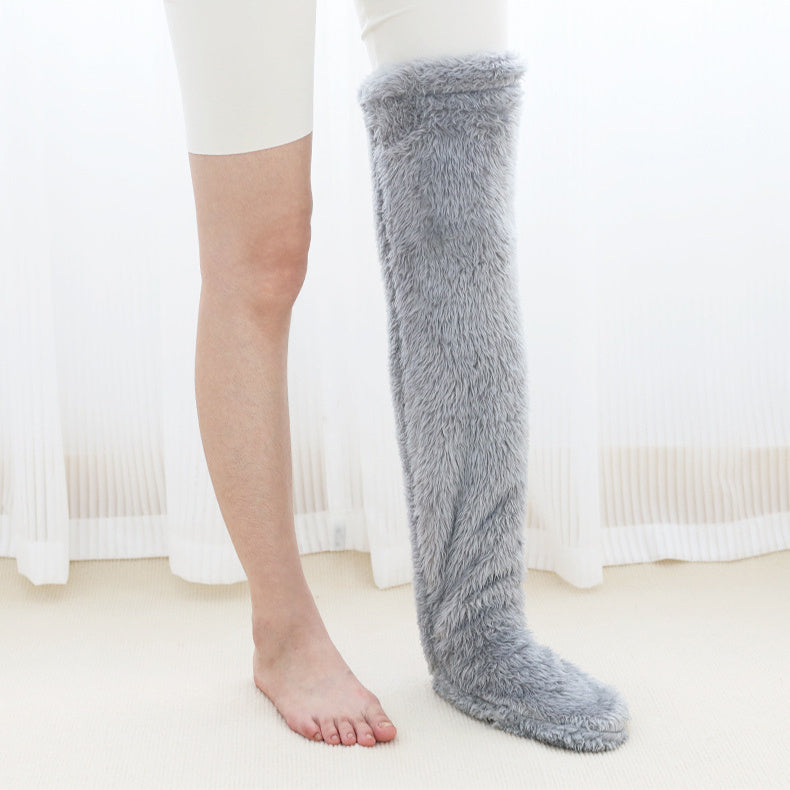 Over Knee High Fuzzy Long Socks Winter Warm Cold Leg Knee Joint Cold-proof Stockings Home Floor Sleeping Socks by My Store
