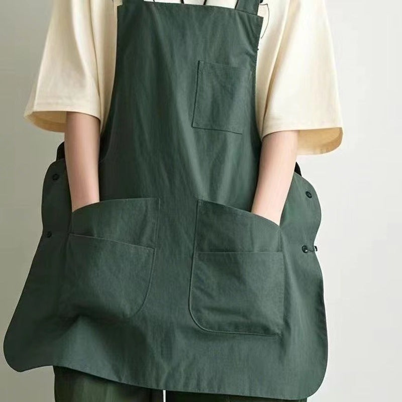 Double-Sided Waterproof Kitchen Apron – Adjustable Unisex Chef Apron, Pure Color Household Cooking Workwear by eprolo