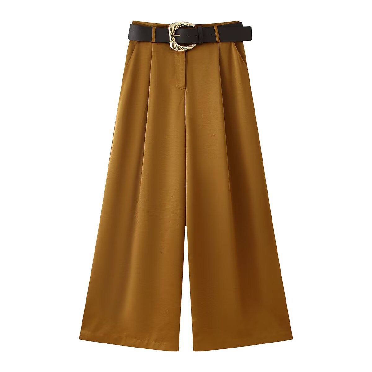 Double breasted silk top+straight leg pants set by eprolo