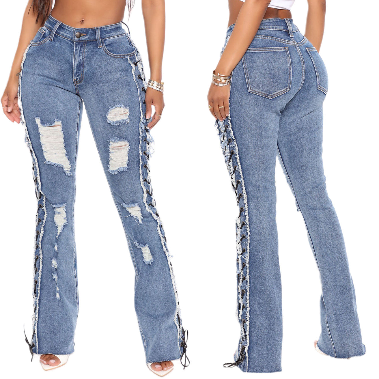 Slim fit ripped denim pants by eprolo