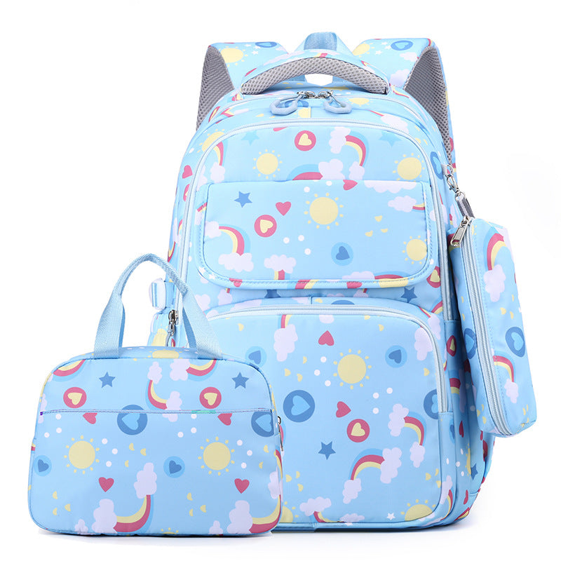 Back-protecting Large-capacity Three-piece Student School Bag Set by DERILUJA LLC