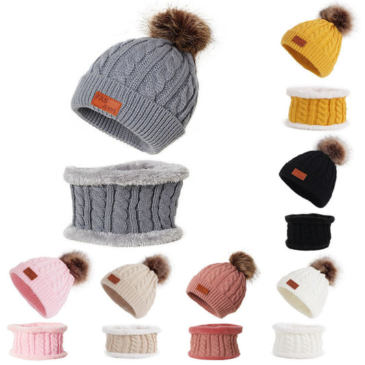 Children's Fashion Simple Hat Scarf Set by My Store