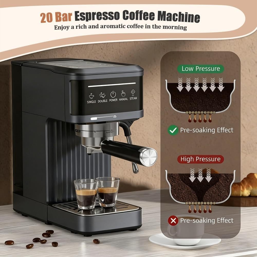 Electrical Coffee Maker Smart Coffee Machine Milk Frother Espresso Cappuccino by DERILUJA LLC