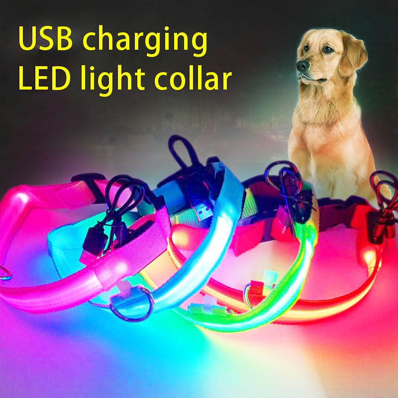 Led Pet Collar Glow Collar Pet Belt Mesh Rechargeable Neck Ring Usb Rechargeable Dog Cord Collar Battery by eprolo