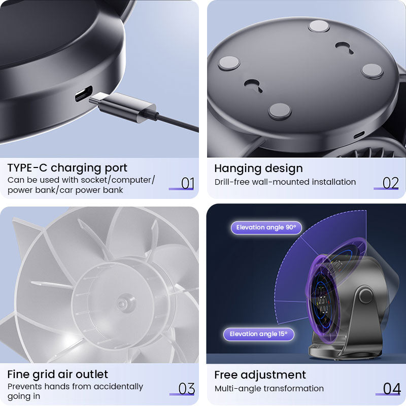 2025 New 100-Speed High - Speed Circulating Fan for Home. 6 - Inch Charging Digital Display, Turbo Desktop Electric Fan by eprolo