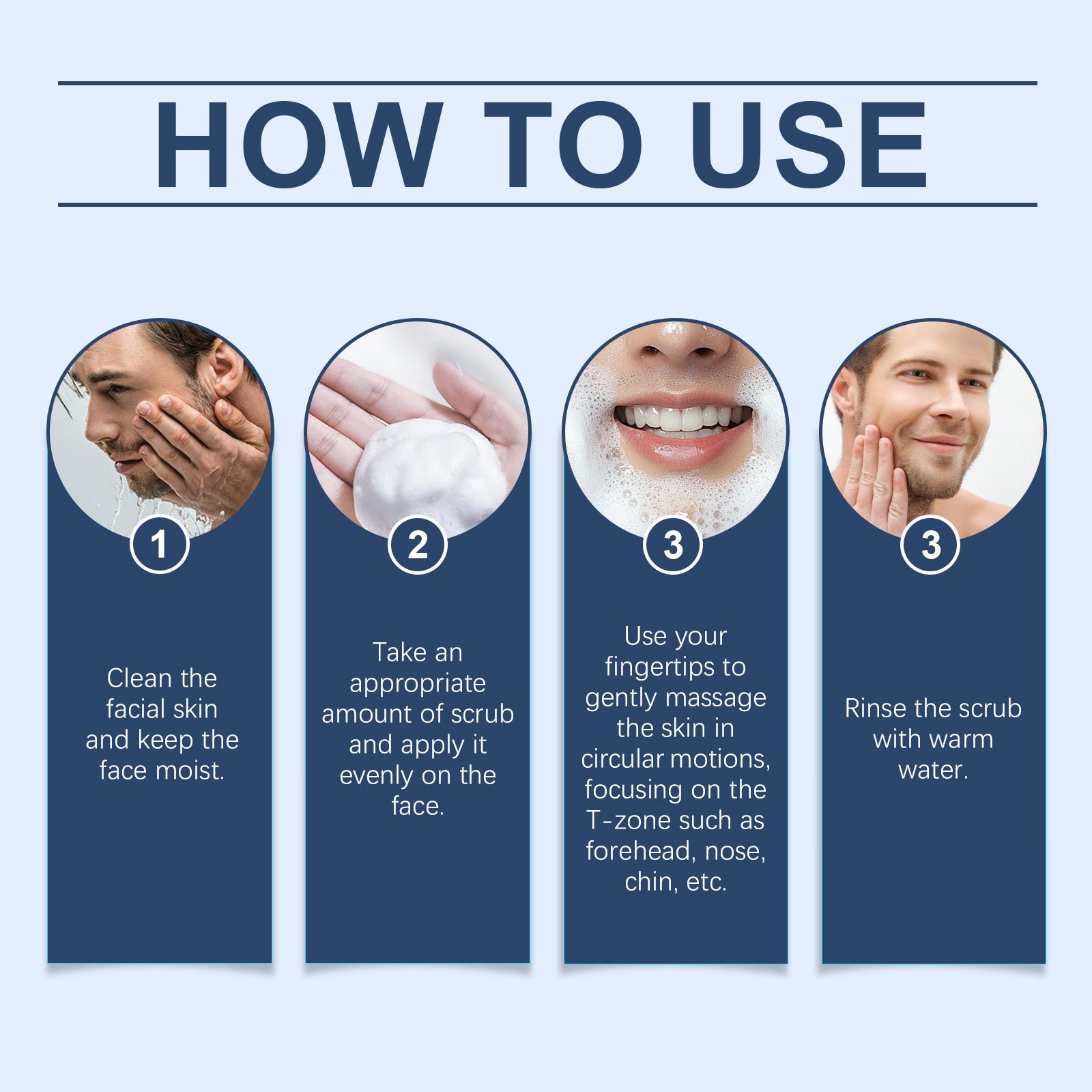 East Moon Men's Oil Control Scrub, Gently Cleanses Facial Skin With A Refreshing And Moisturizing Oil Control Scrub