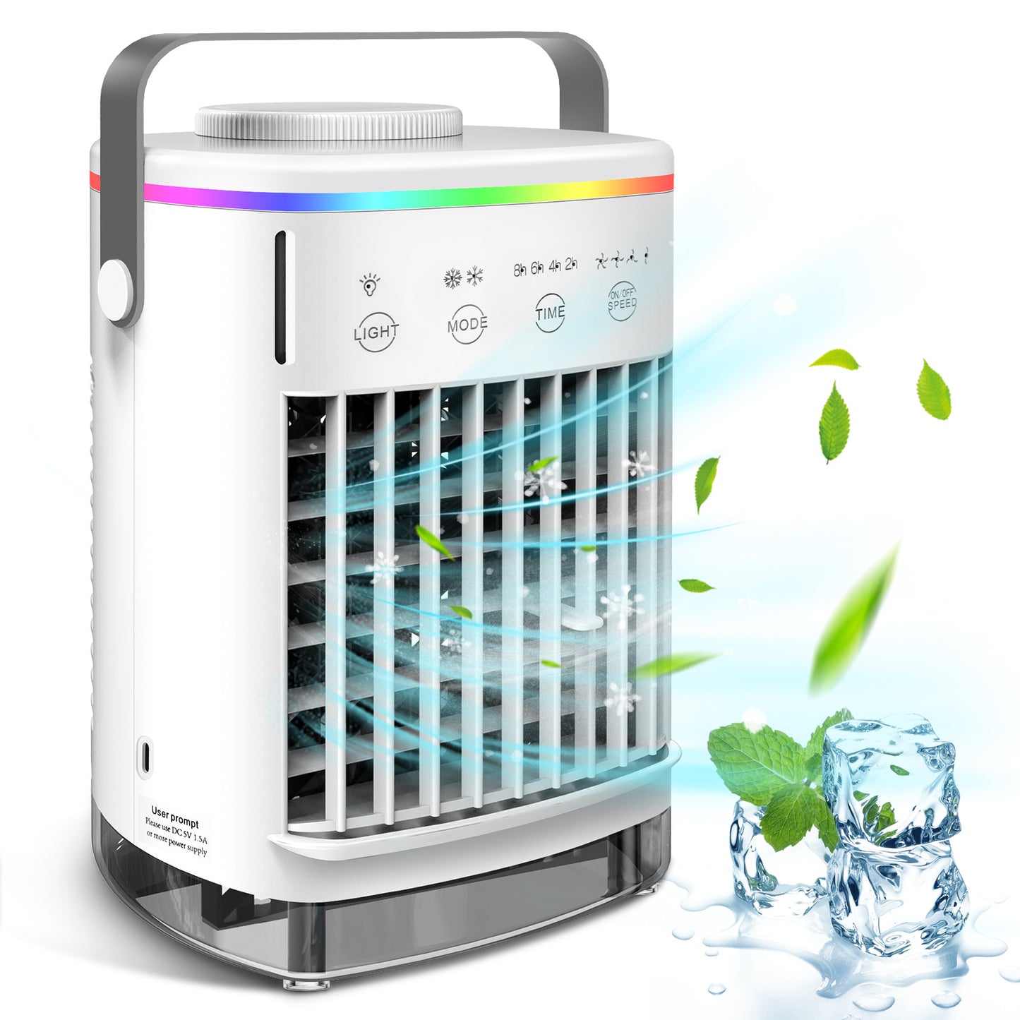 4-Speed Air Conditioning Fan USB Humidification Spray Cooling Fan Household Air Cooler Portable Electric Fan Mini Fan by eprolo