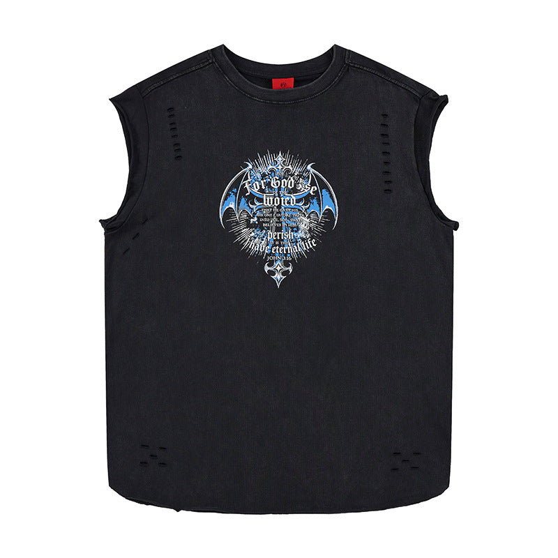 Cross made old dirty wide shoulder vest by eprolo