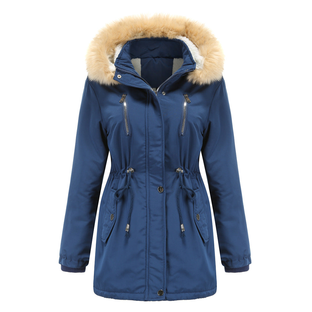 WInter Coat Detachable Hooded Feece Jacket Women by DERILUJA LLC