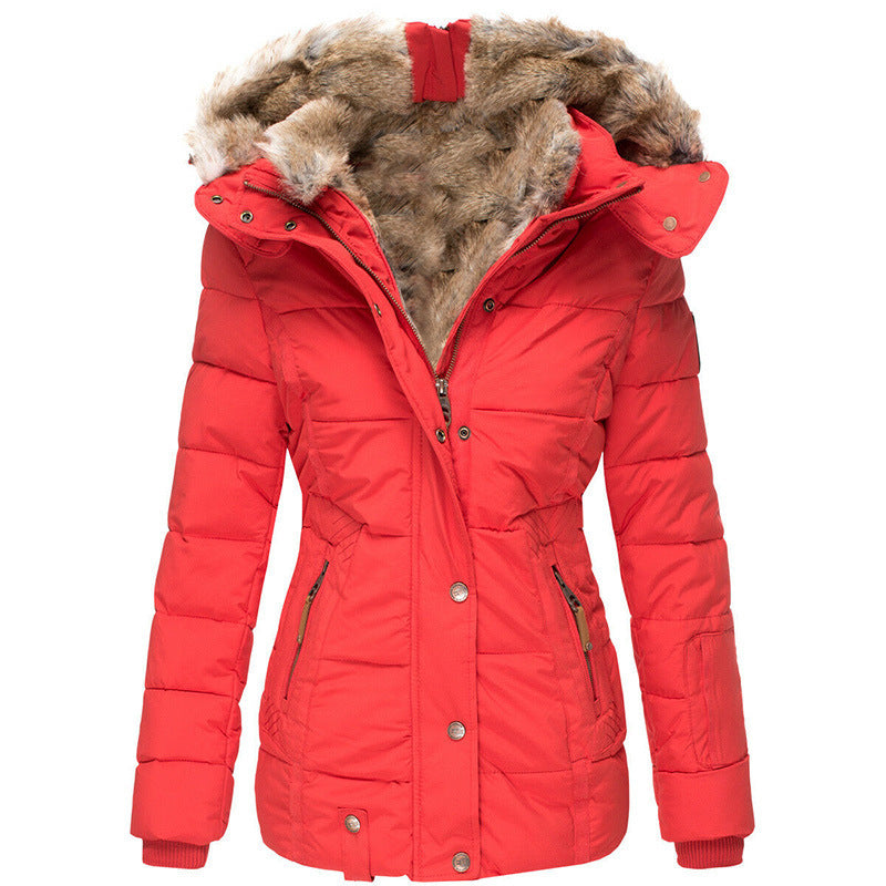 Zipper long sleeved slim fit cotton jacket hooded coat by eprolo