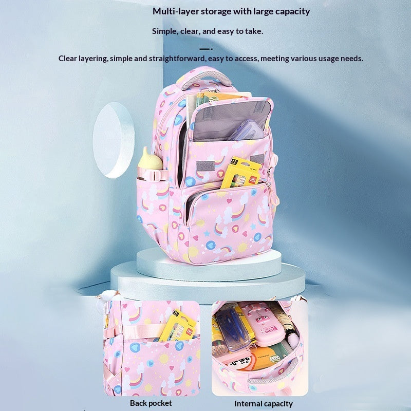Back-protecting Large-capacity Three-piece Student School Bag Set by DERILUJA LLC