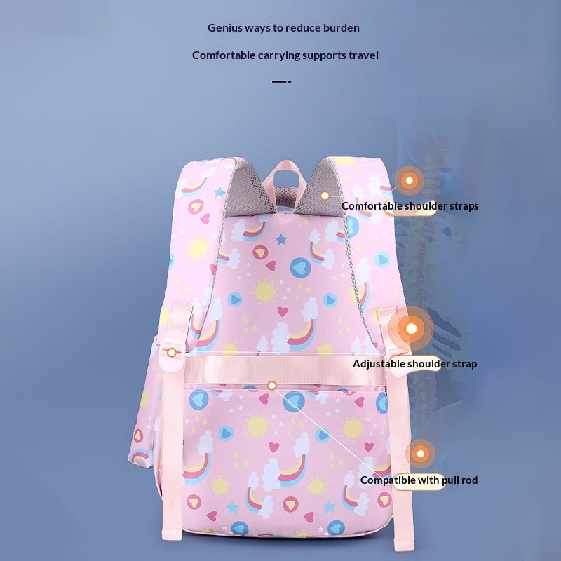 Back-protecting Large-capacity Three-piece Student School Bag Set by DERILUJA LLC