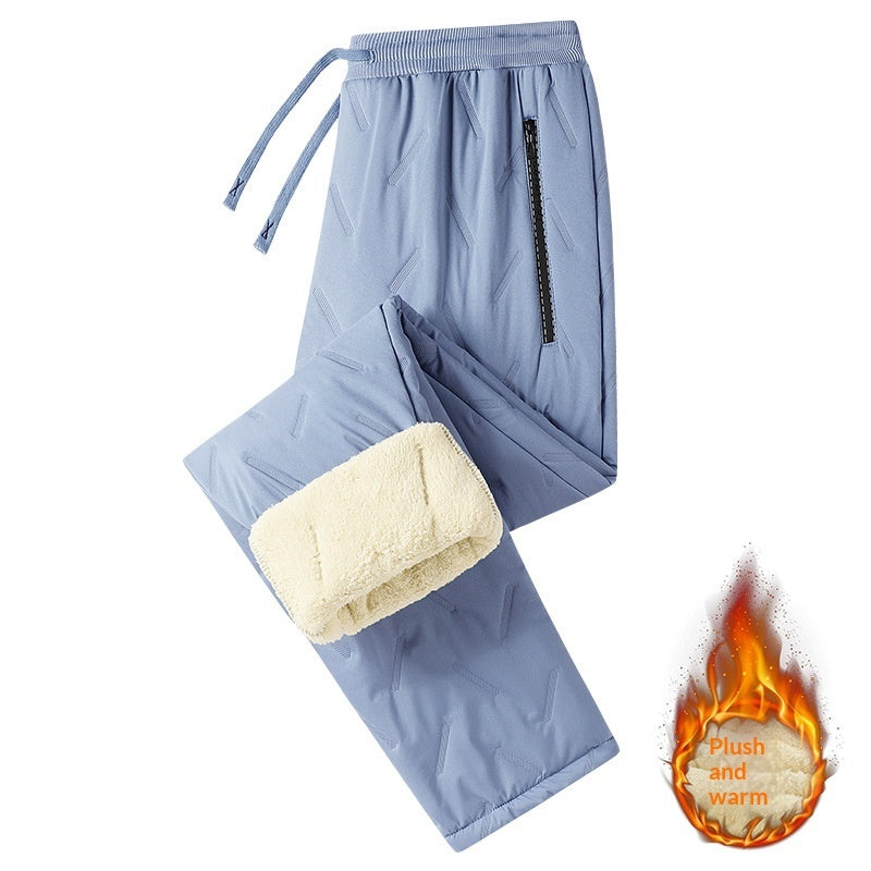 Cold-Weather Outdoor Cross-Border Sheepskin-Lined Cotton Trousers by DERILUJA LLC