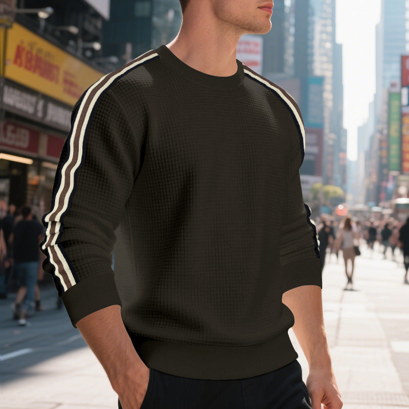 Casual Men's Loose Round Neck Sweater Thin by DERILUJA LLC