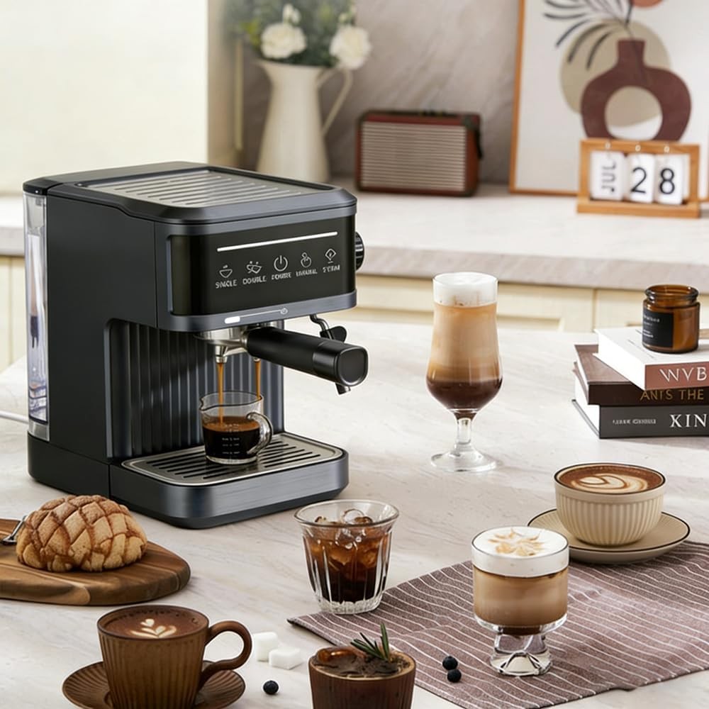 Electrical Coffee Maker Smart Coffee Machine Milk Frother Espresso Cappuccino by DERILUJA LLC
