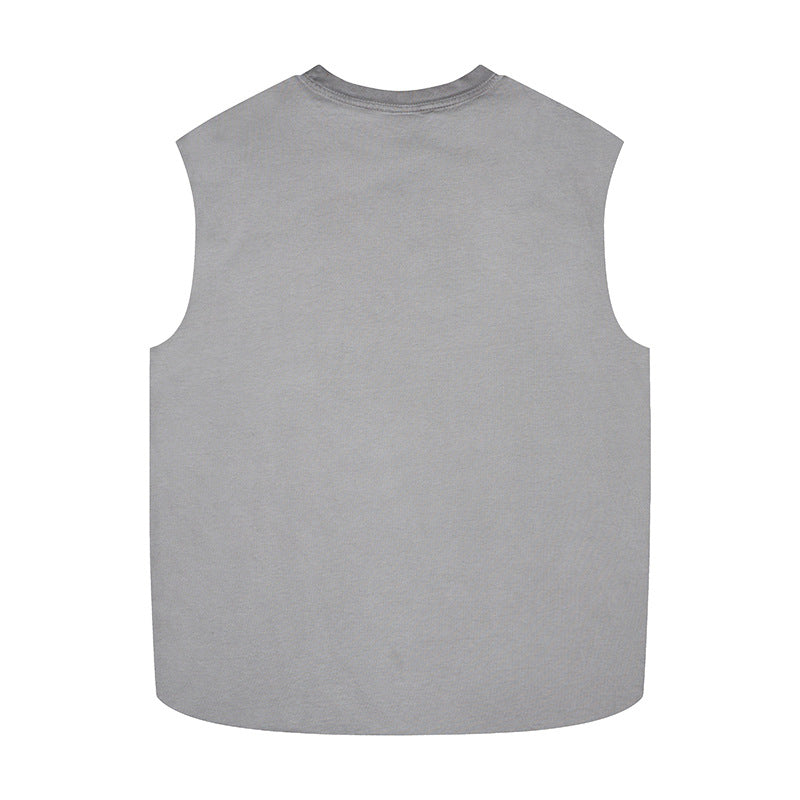 Letter printed wide shoulder vest by eprolo