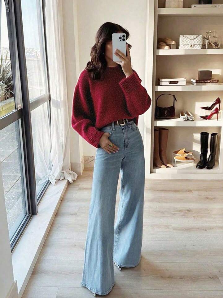 Korean-style Soft And Cozy Autumn Winter New-arrival Relaxed-fit Womens Knit Sweater by DERILUJA LLC