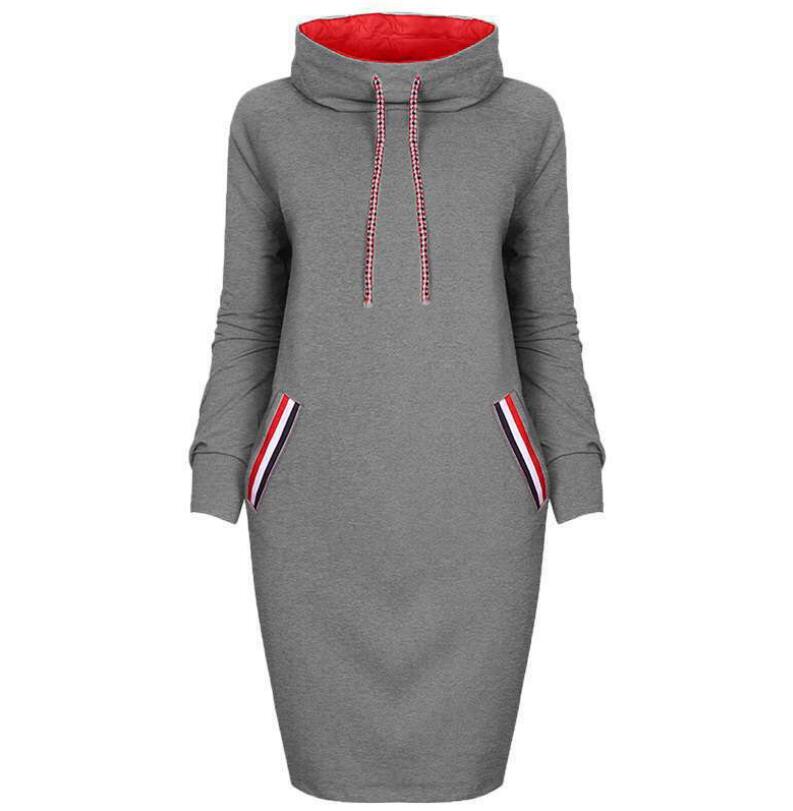 Autumn winter dress Long sleeve vestidos Casual party dresses vestido de festa women dress plus size High collar robe femme by DERILUJA LLC