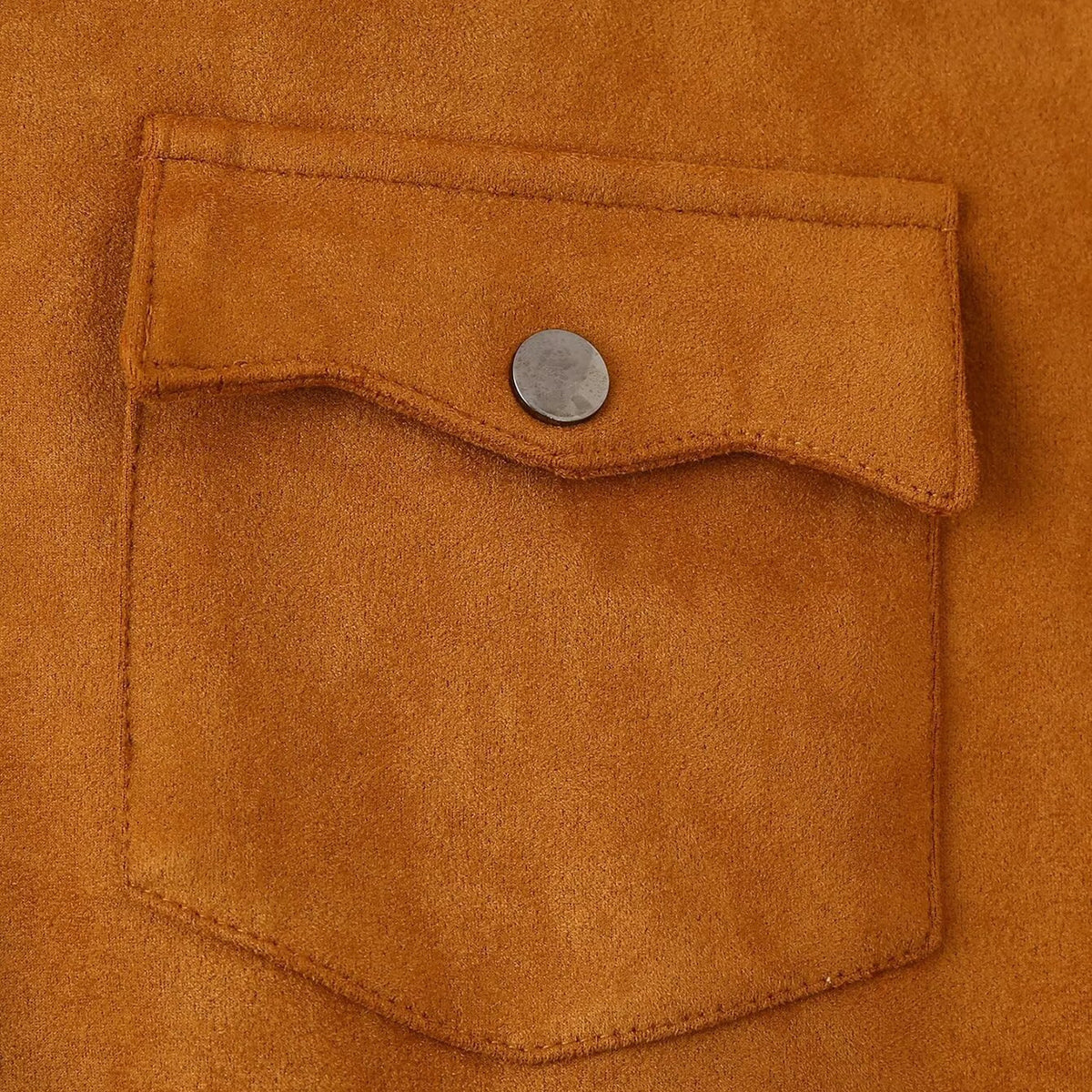 Stand up collar pocket embellished with suede retro style jacket for women by eprolo
