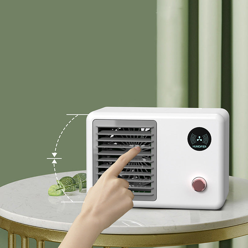 Small Spray Water Cooling Fan USB Charging Humidification Air Cooler Portable With Led Light Air Conditioning Refrigeration Electric Fan by eprolo