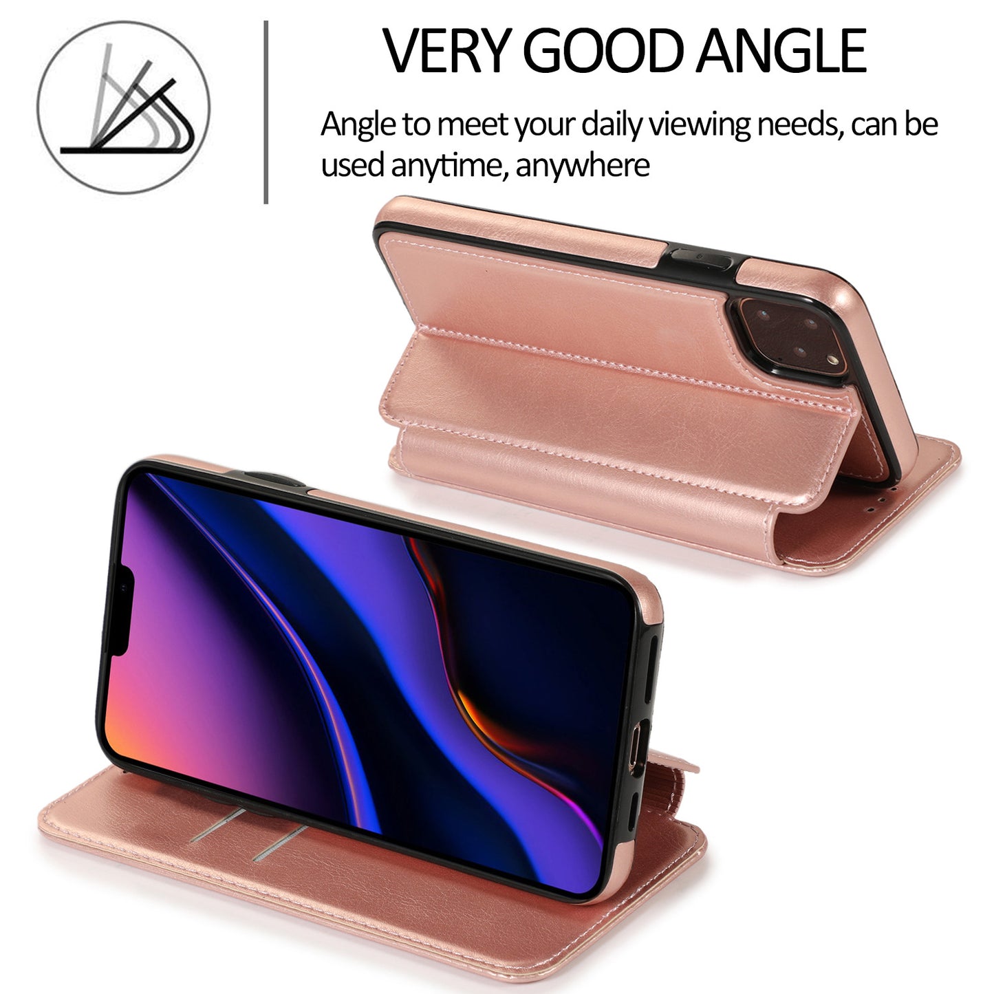 Suitable for IP13 phone protective case, Apple 14PRO flip phone case, 14PROMAX card insertion phone leather case by eprolo
