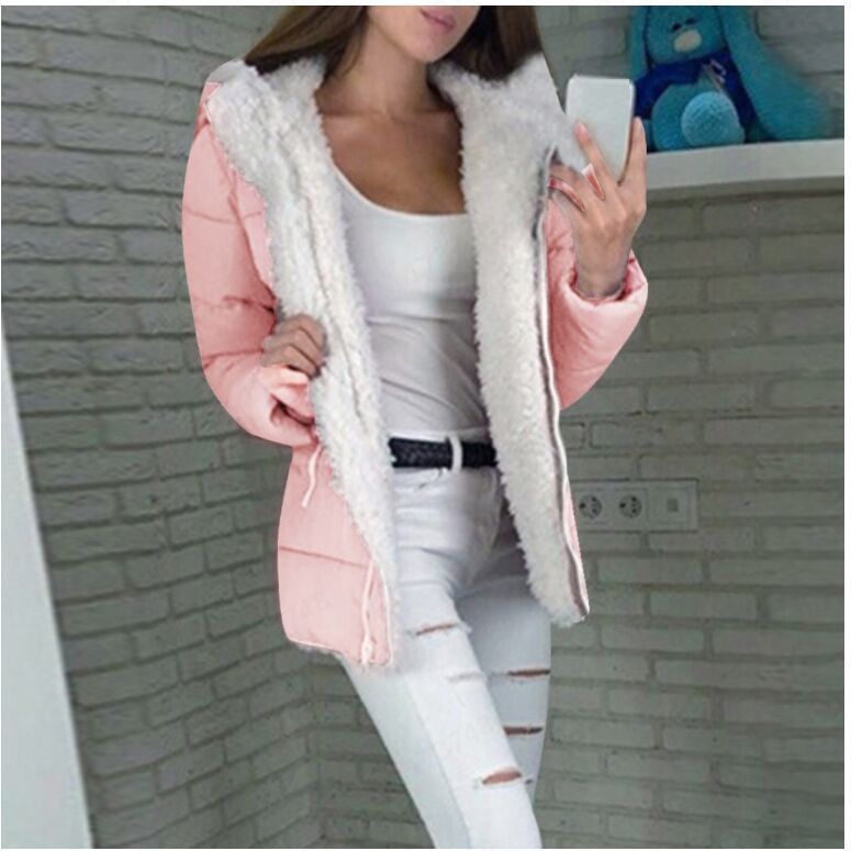 Fleece-lined Cardigan Hooded Coat Cotton-padded Jacket by My Store