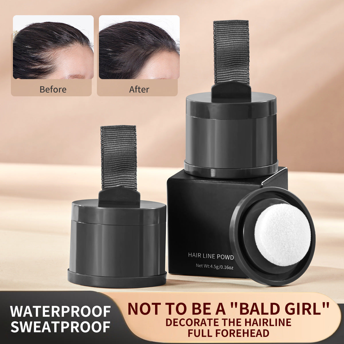 Hairline powder contouring shadow filling forehead hair replacement artifact waterproof and sweat-proof by eprolo