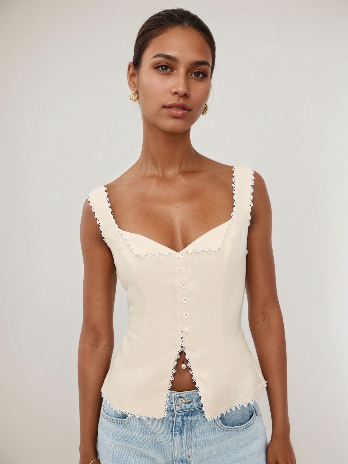 Solid color sleeveless vest top by eprolo