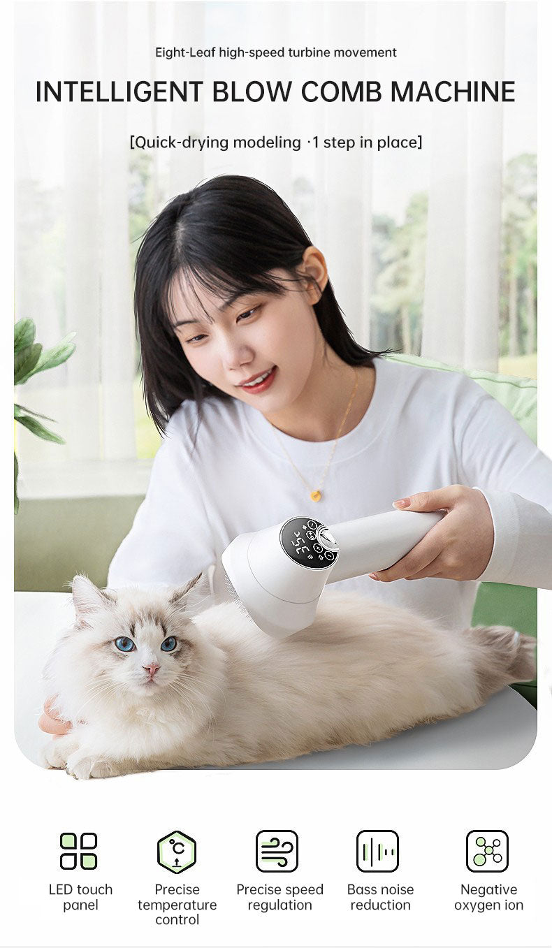 Smart Pet Hair Dryer Dog Golden Retriever Cat Grooming Hairdressing Blow & Comb Silent No Harm Pet Cleaning Supplies Pet Product by eprolo