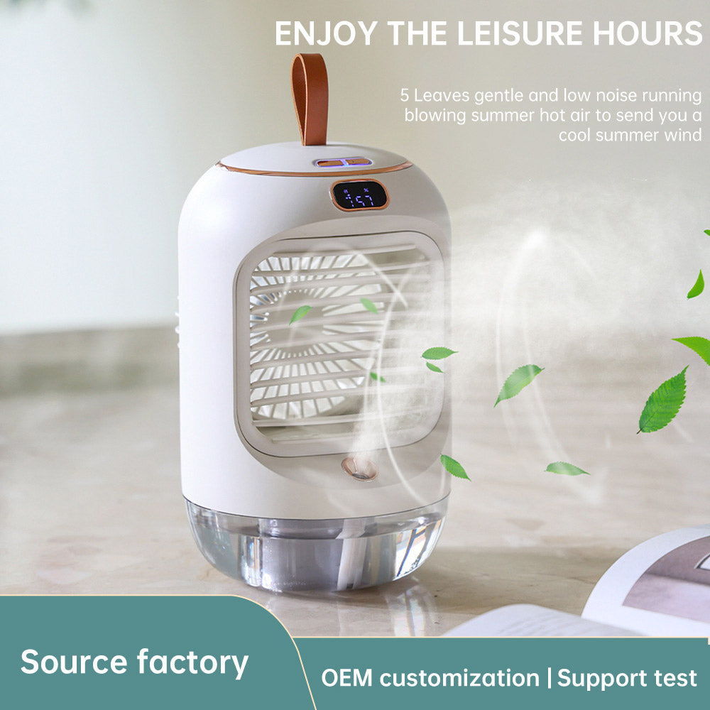 Spray Humidification Cooling Fan Mini Household Desktop Shaking Head Small Fan Usb Portable Air Conditioning Fan by eprolo