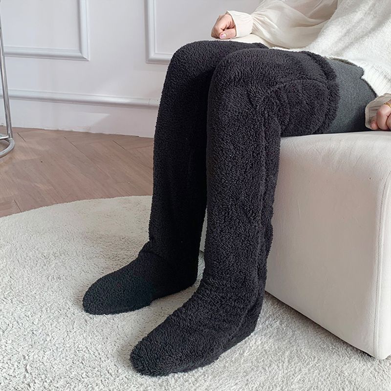 Over Knee High Fuzzy Long Socks Winter Warm Cold Leg Knee Joint Cold-proof Stockings Home Floor Sleeping Socks by My Store