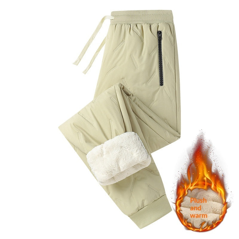 Cold-Weather Outdoor Cross-Border Sheepskin-Lined Cotton Trousers by DERILUJA LLC