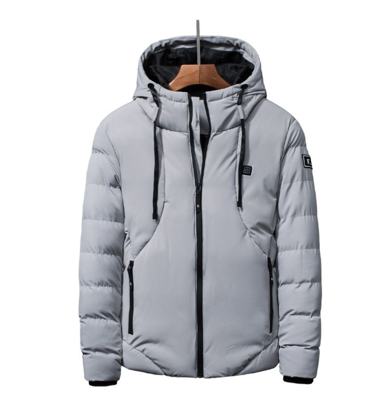 New Men Women Cotton Coat USB Smart Electric Heated Jackets Winter Thicken Down Hooded Outdoor Hiking Ski Clothing 7XL by DERILUJA LLC